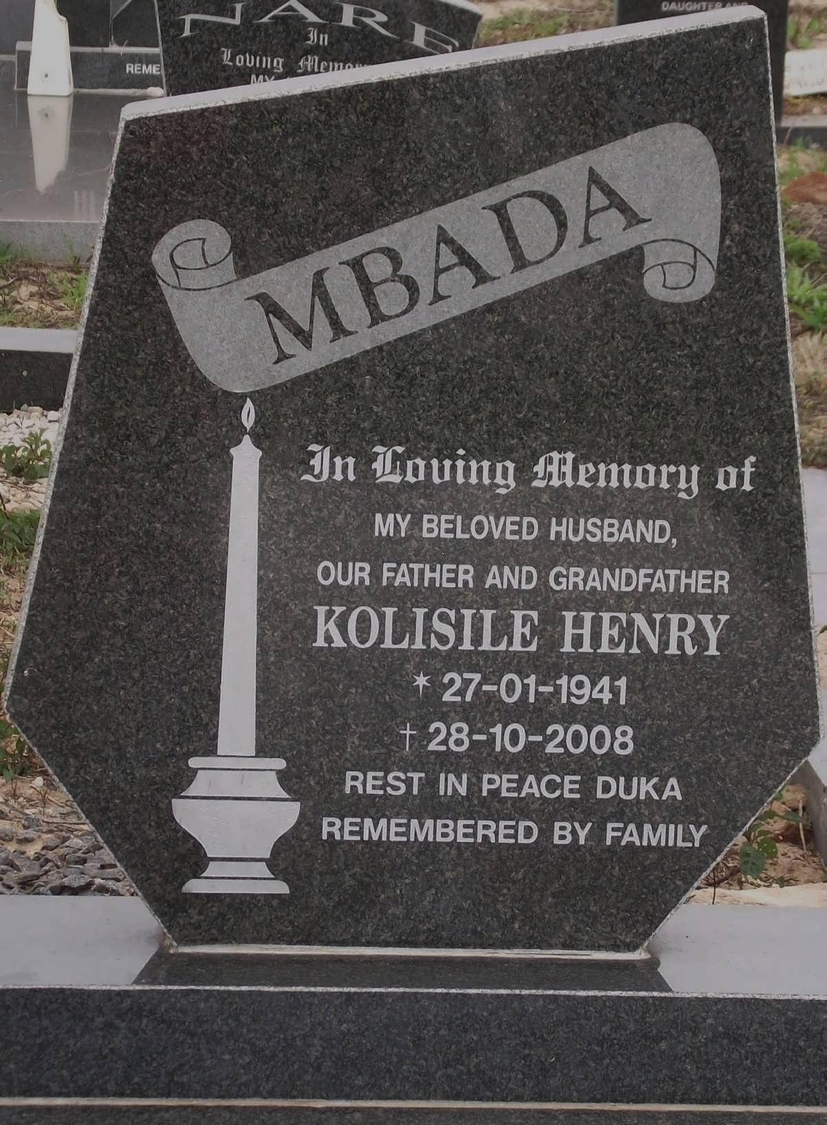 MBADA Kolisile Henry 1941-2008