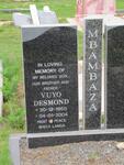 MBAMBAZA Vuyo Desmond 1960-2004