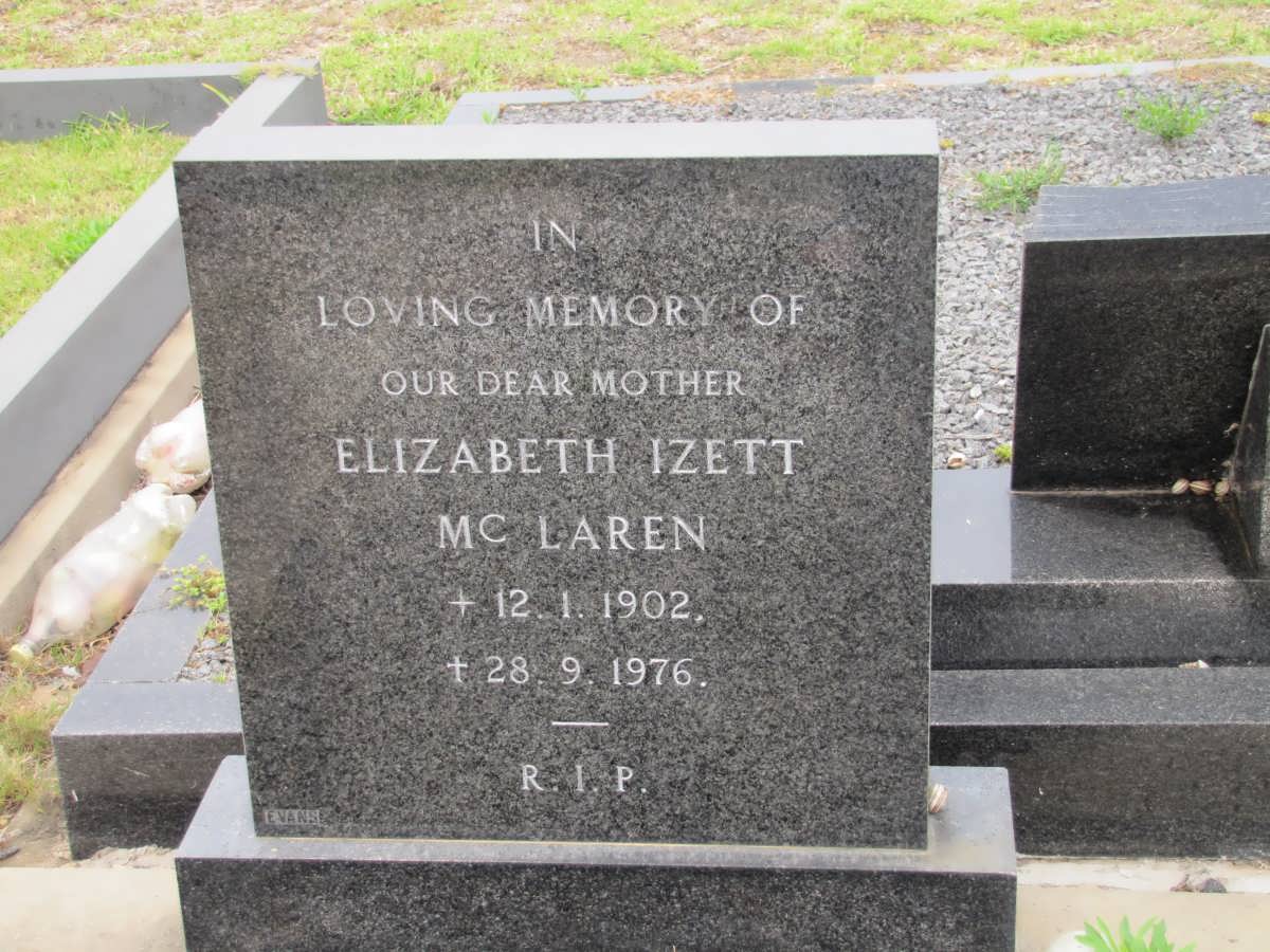MC LAREN Elizabeth Izett 1902-1976