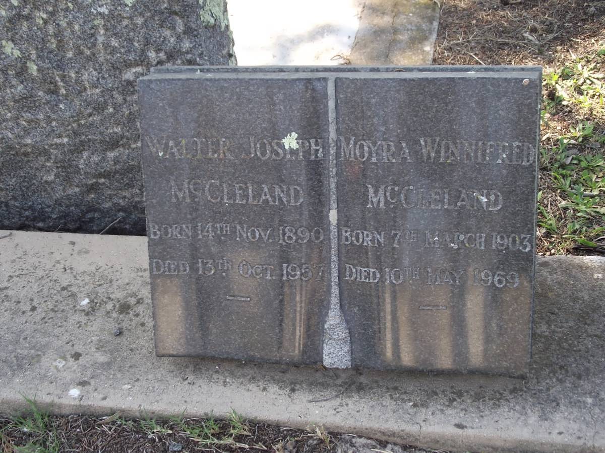 McCLELAND Walter Joseph 1890-1957 & Moyra Winnifred 1903-1969