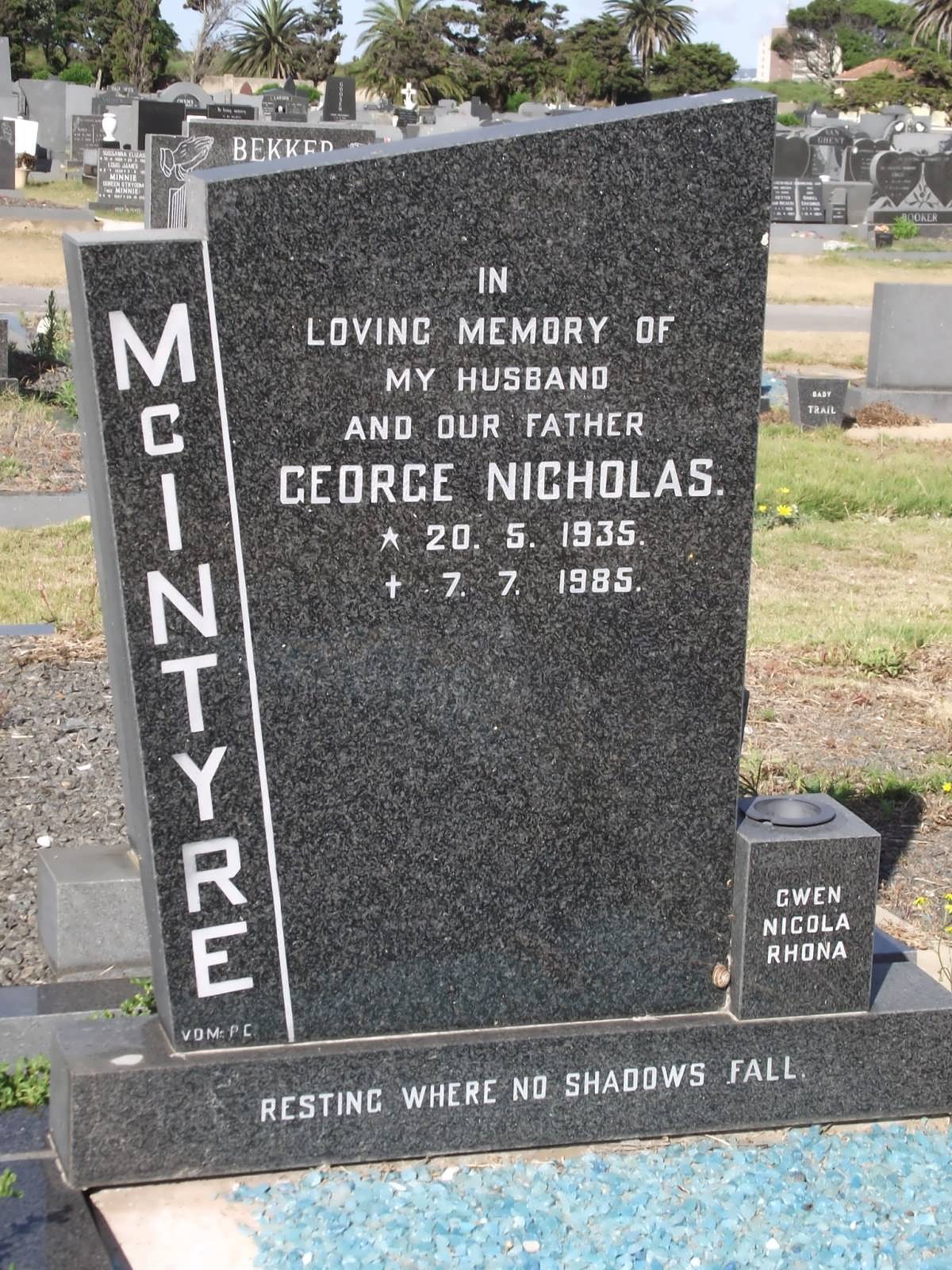 McINTYRE George Nicholas 1935-1985
