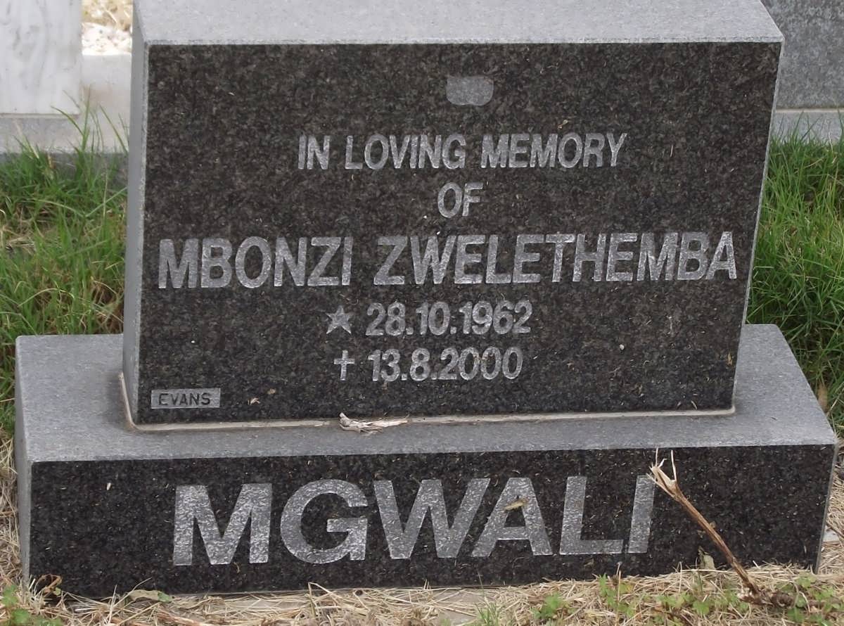 MGWALI Mbonzi Zwelethemba 1962-2000