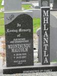 MHLANTLA Mzontsundu Malcolm 1935-2007