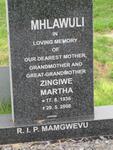 MHLAWULI Zingiwe Martha 1936-2008