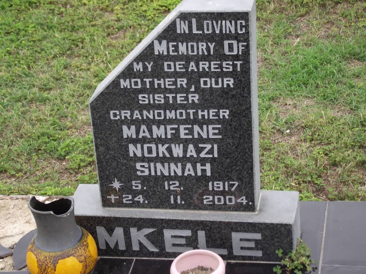 MKELE Mamfene Nokwazi Sinnah 1917-2004