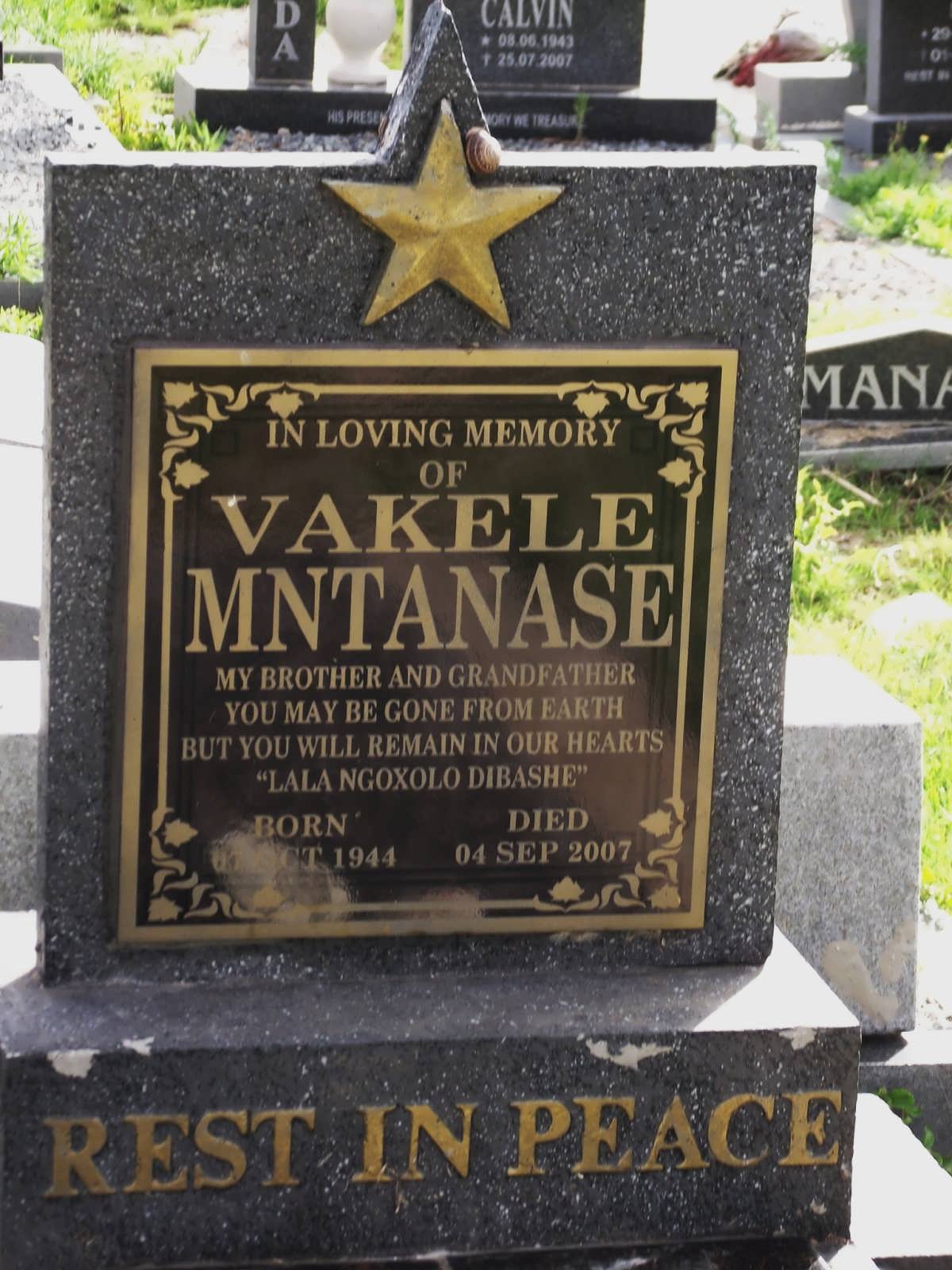 MNTANASE Vakele 1944-2007