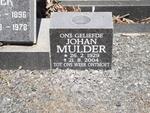 MULDER Johan 1929-2004