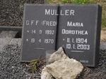 MULLER G.F.F. 1892-1970 :: GREYLING Maria Dorothea formerly MULLER 1904-2003