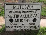 MUTUSWA Mafirakureva Murphy 1979-2007