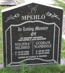 MPEHLO Xoliswa Mildred 1962-2009 :: MPEHLO Gcobani Wandisele 1972-2006