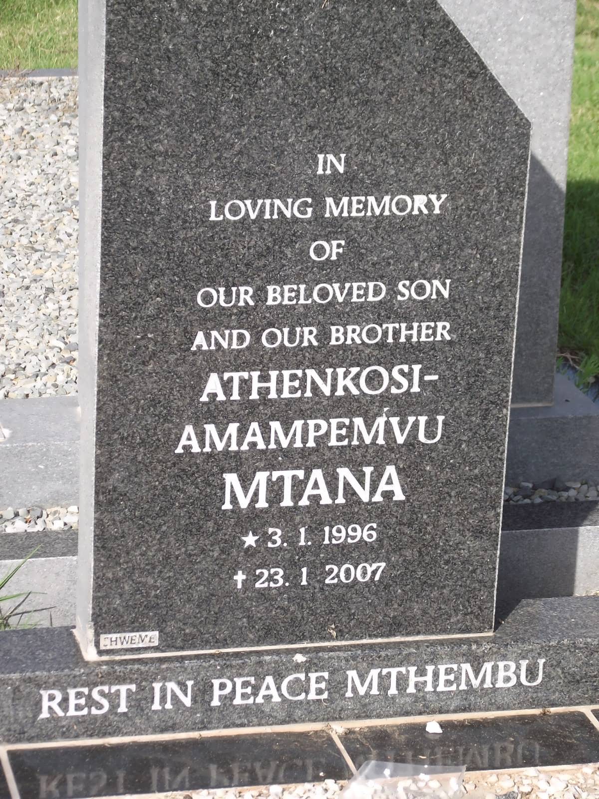 MTANA Athenkosi Amampemvu 1996-2007