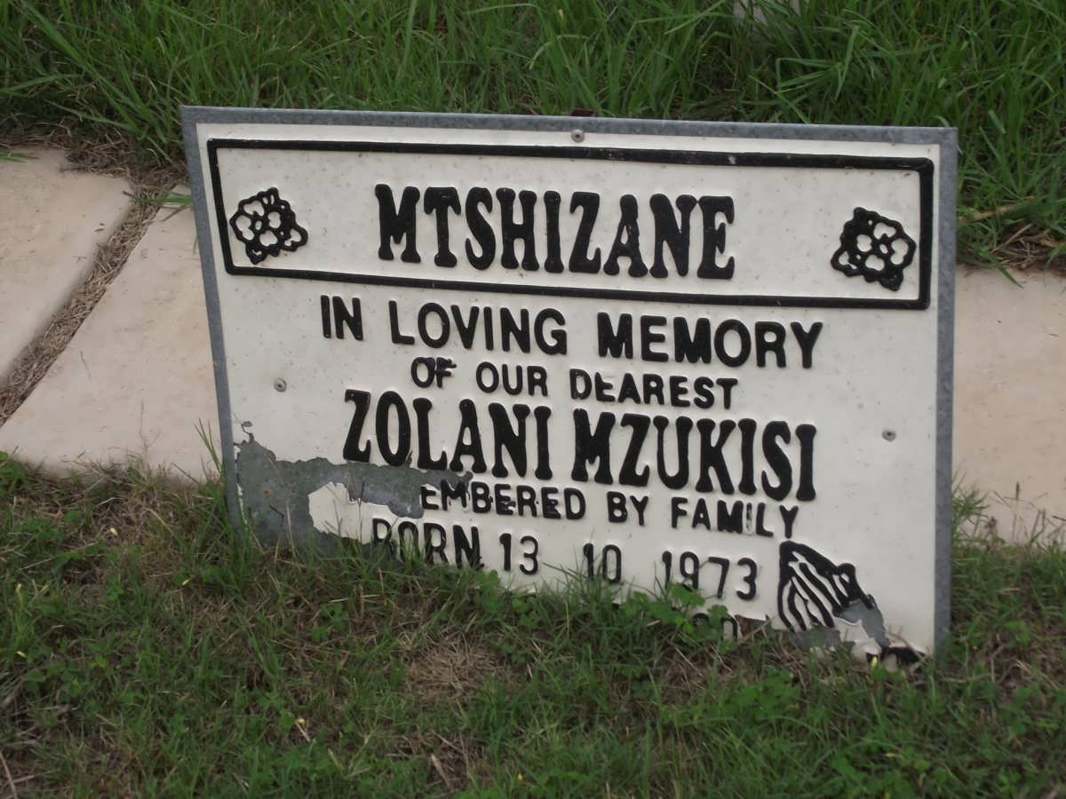 MTSHIZANE Zolani Mzukisi 1973-2005