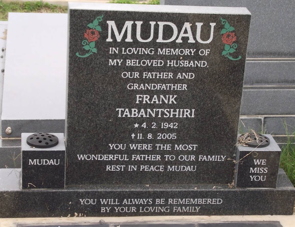 MUDAU Frank Tabantshiri 1942-2005