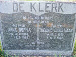 KLERK Theunis Christiaan, de 1888-1963 & Anna Sophia 1886-1963