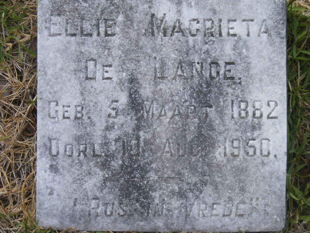 LANGE Ellie Magrieta, de 1882-1950