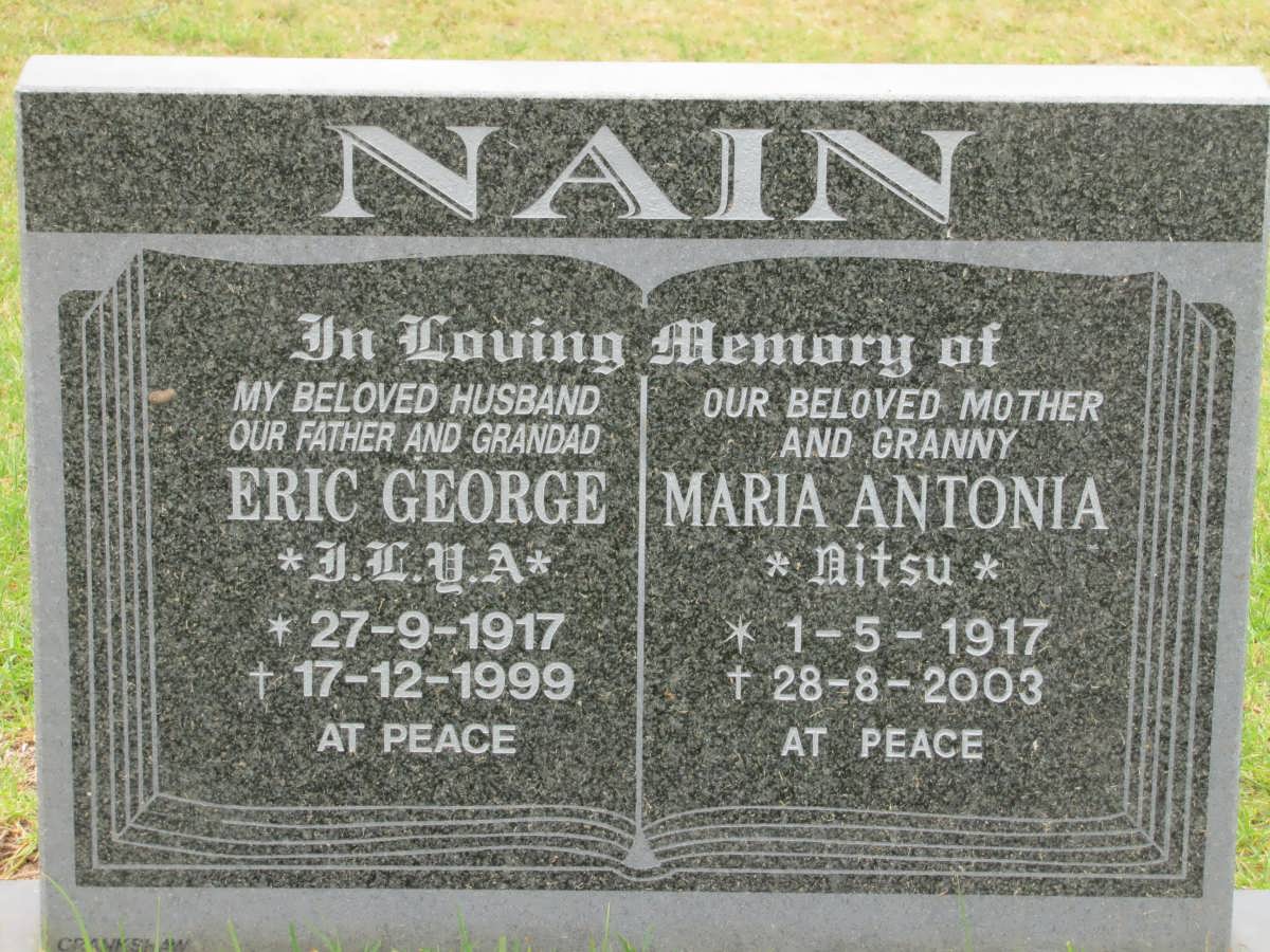 NAIN Eric George 1917-1999 & Maria Antonia 1917-2003
