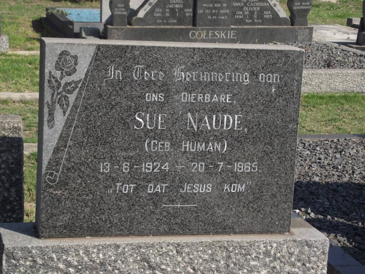NAUDE Sue nee HUMAN 1924-1965