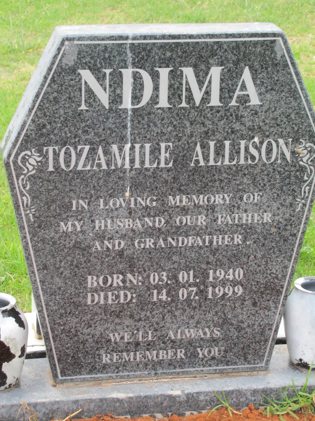 NDIMA Tozamile Allison 1940-1999