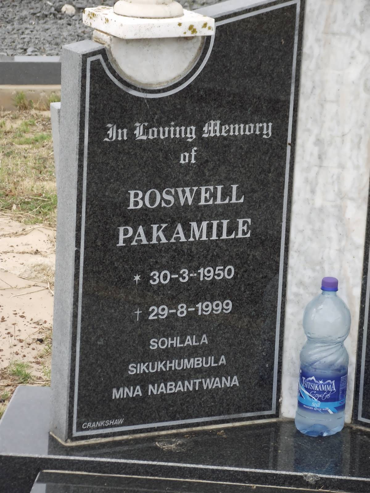 NDLEBE Boswell Pakamile 1950-1999