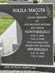 NDLELA Mpumelelo 1959-2007 & Nontsikelelo 1965-2006