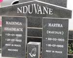 NDUVANE Madinga Shadrack 1898-1955 & Martha 1903-1988
