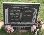 NELL Nicholaas Johannes 1926-2008 & Levona 1932-