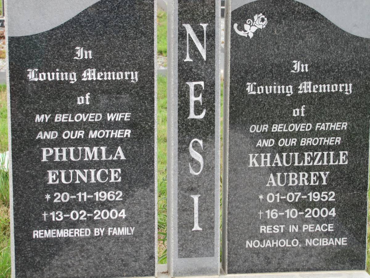 NESI Phumla Eunice 1962-2004 & Khaulezile Aubrey 1952-2004