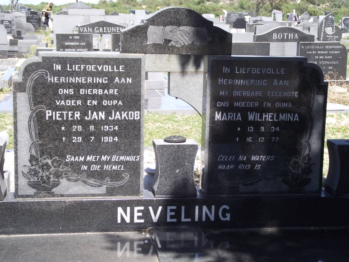 NEVELING Pieter Jan Jakob 1934-1984 & Maria Wilhelmina 1934-1977