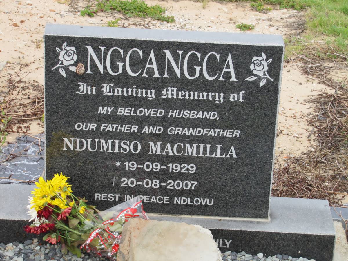 NGCANGCA Ndumiso Macmilla 1929-2007