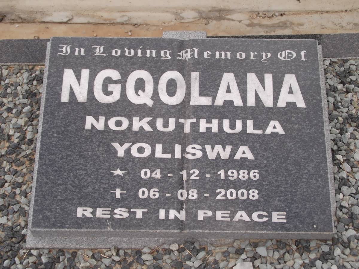 NGQOLANA Nokuthula Yoliswa 1986-2008
