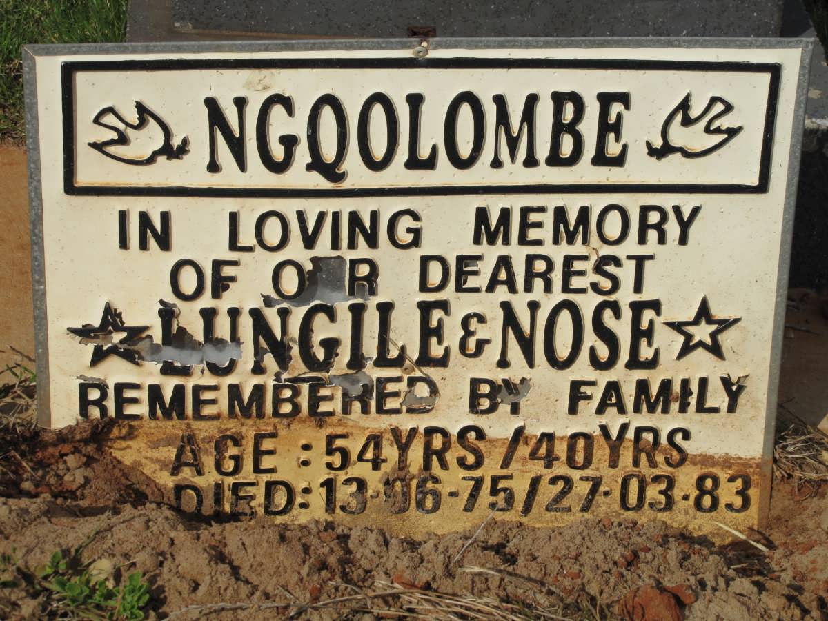 NGQOLOMBE Lungile -1975 :: NGQOLOMBE Nose -1983