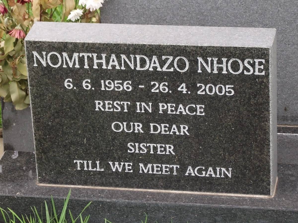 NHOSE Nomthandazo 1956-2005