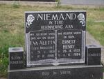 NIEMAND Ernest Henry 1929-1994 & Eva Aletta MULLER 1931-1988