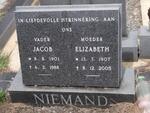 NIEMAND Jacob 1901-1988 & Elizabeth 1907-2005