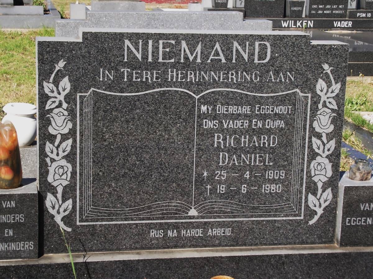 NIEMAND Richard Daniel 1909-1980