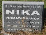 NIKA Nomatamsanqa 1961-2009