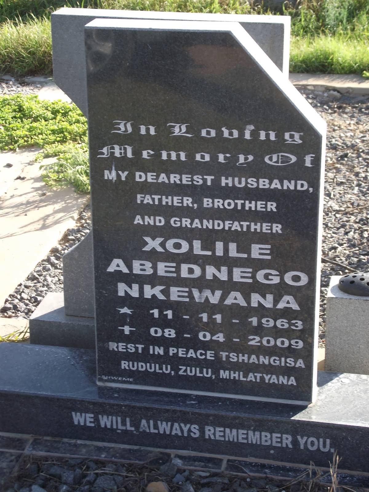 NKEWANA Xolile Abednego 1963-2009
