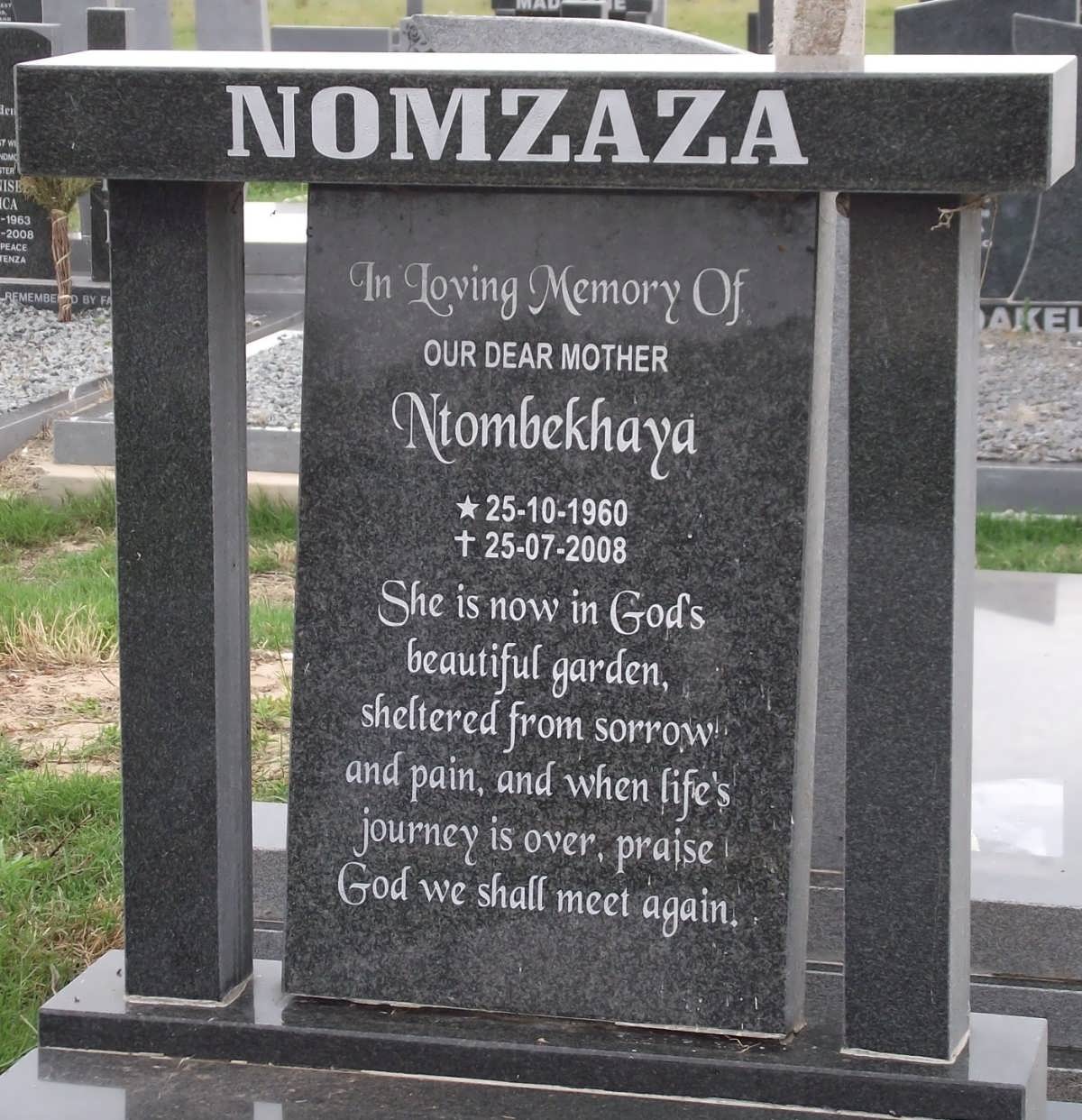 NOMZAZA Ntombekhaya 1960-2008
