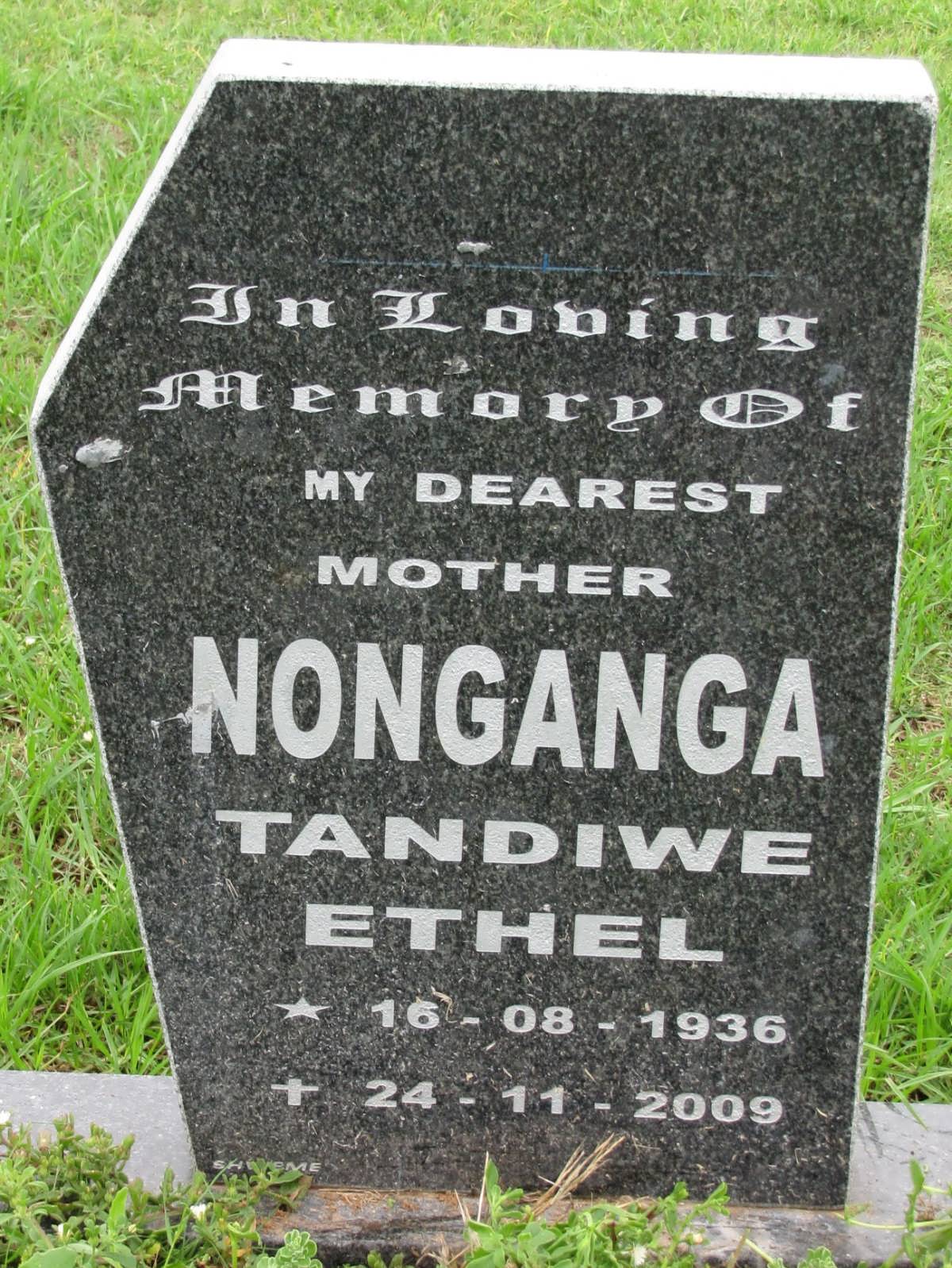 NONGANGA Tandiwe Ethel 1936-2009