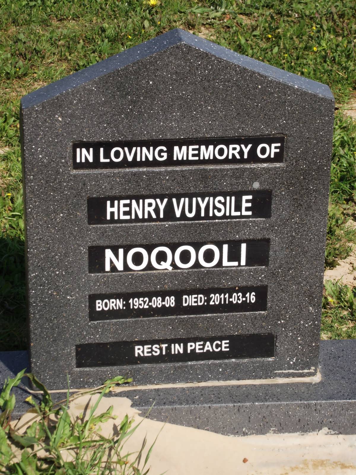 NOQOOLI Henry Vuyisile 1952-2011