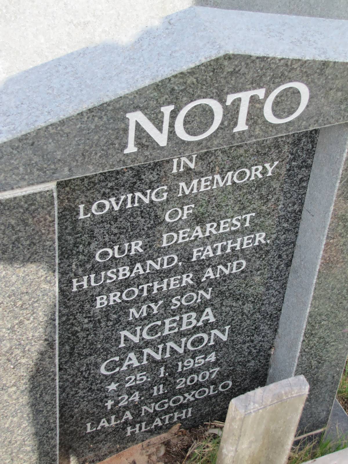 NOTO Nceba Cannon 1954-2007