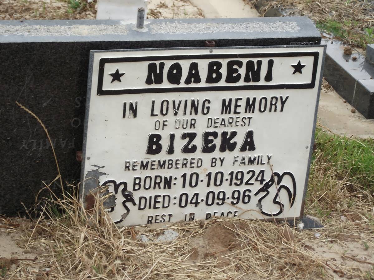 NQABENI Bizeka 1924-1996