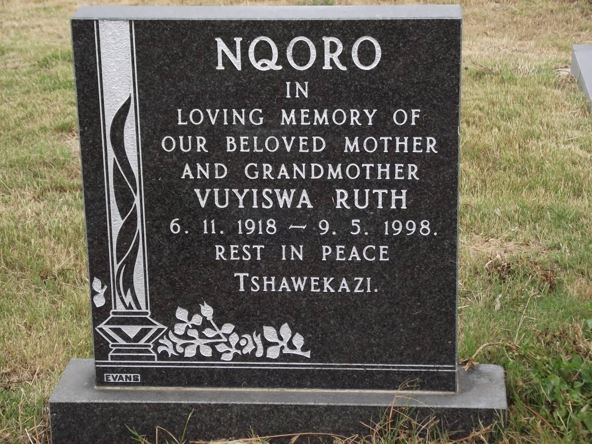 NQORO Vuyiswa Ruth 1918-1998