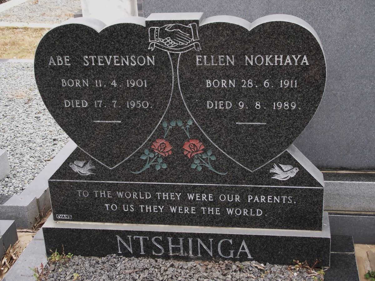 NTSHINGA Abe Stevenson 1901-1950 & Ellen Nokhaya 1911-1989