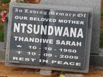 NTSUNDWANA Thandiwe Sarah 1950-2009