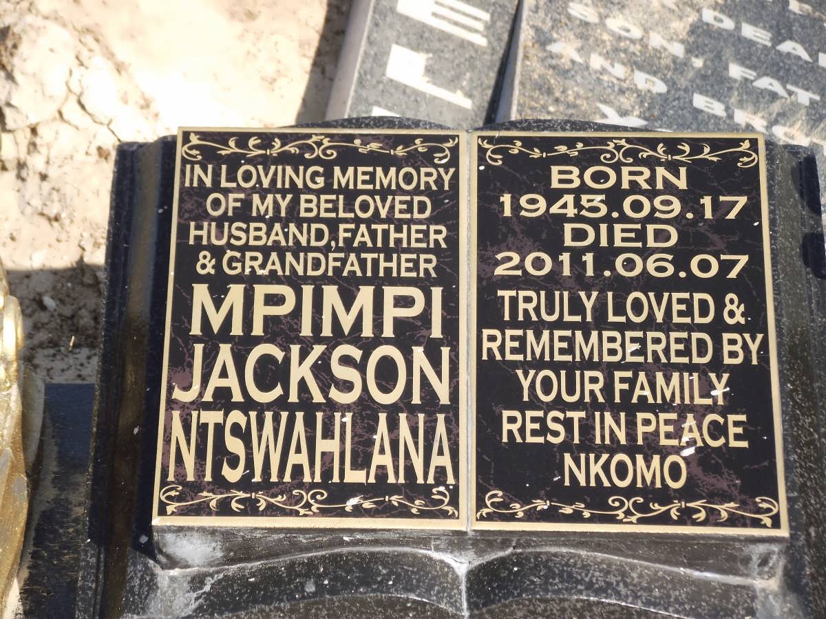 NTSWAHLANA Mpimpi Jackson 1945-2011