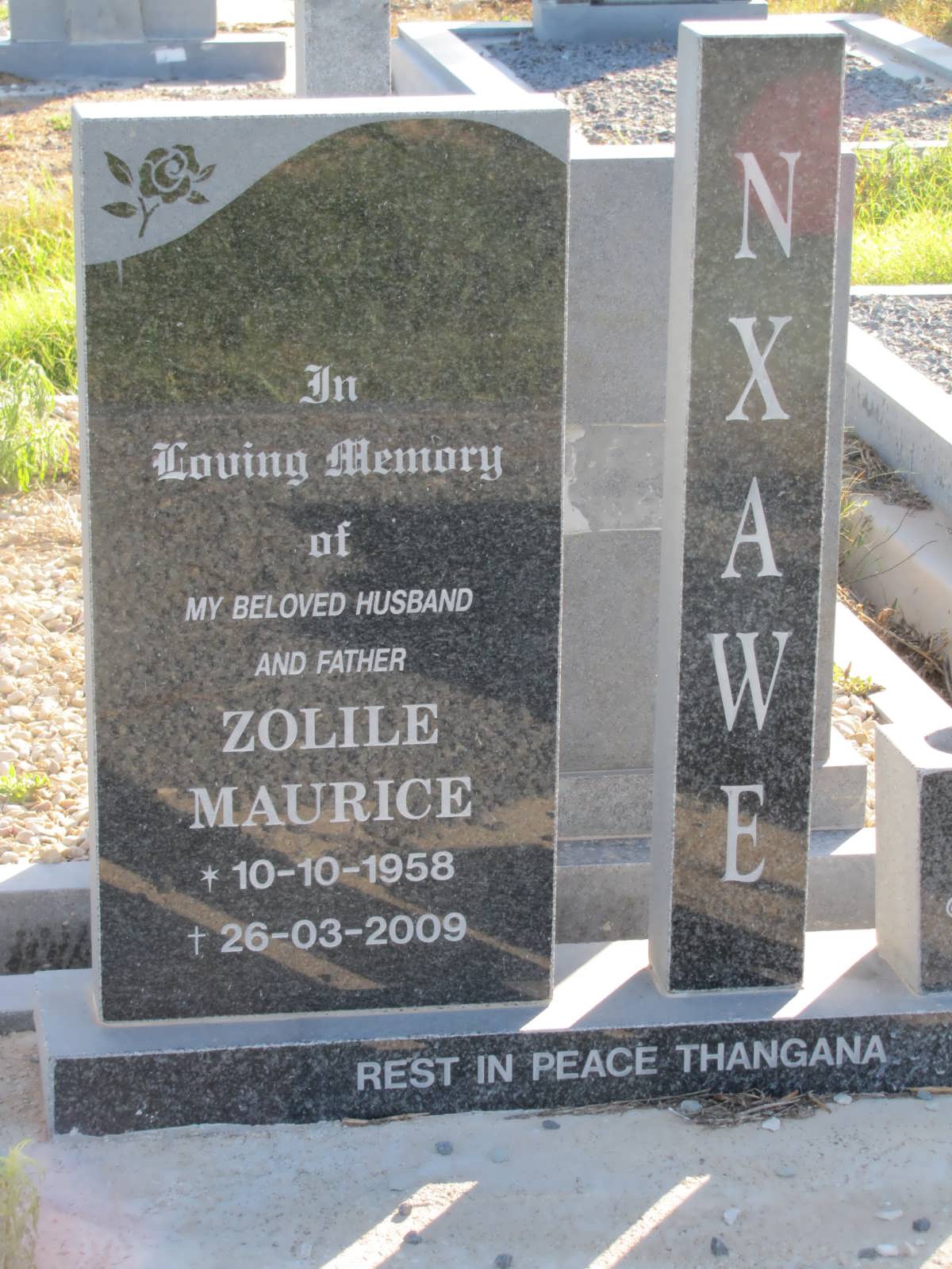 NXAWE Zolile Maurice 1958-2009