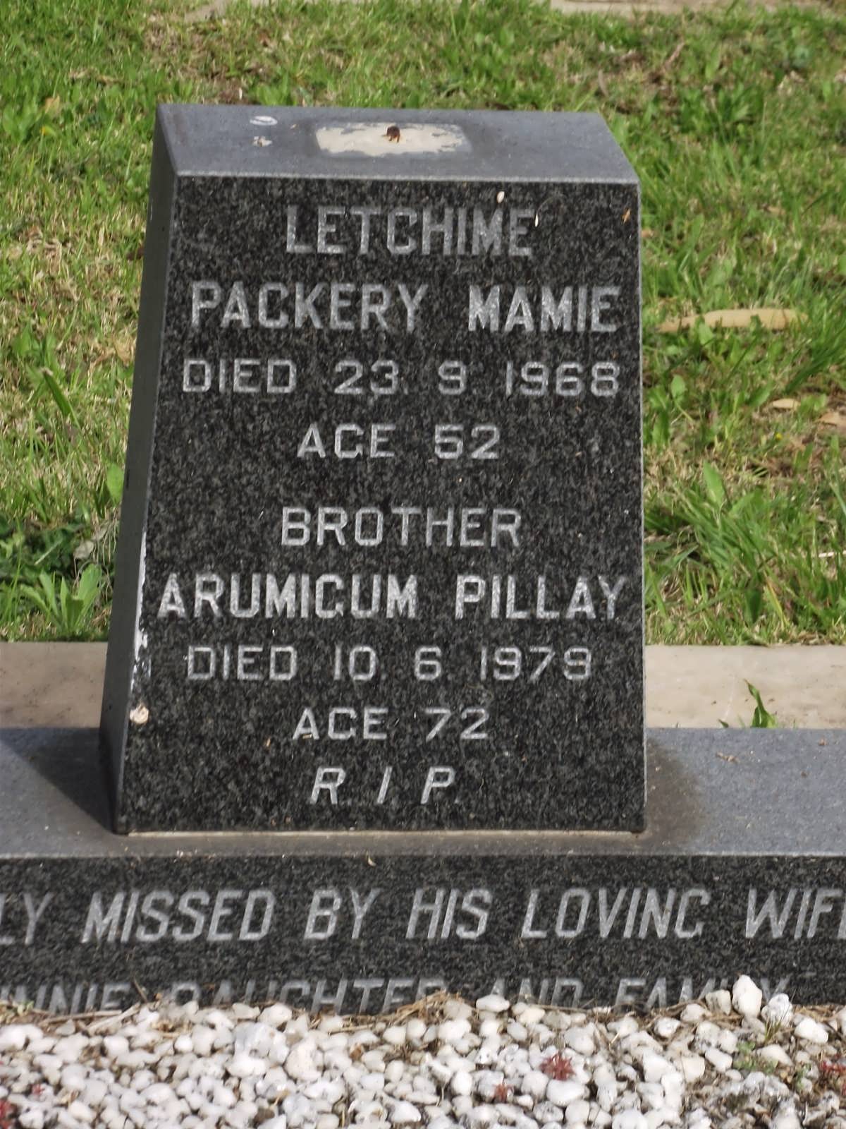 PACKERY Letchime Mamie -1968 :: PILLAY Arumicum 1908-1979