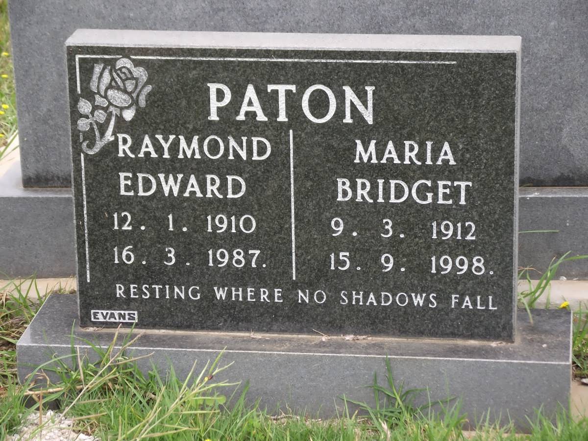 PATON Raymond Edward 1910-1987 & Maria Bridget 1912-1998
