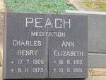 PEACH Charles Henry 1906-1973 & Ann Elizabeth 1913-1991